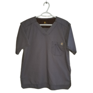 Carhartt Ripstop Fabric Grey Short Sleeve Scrub Top Label Reads Size Medium